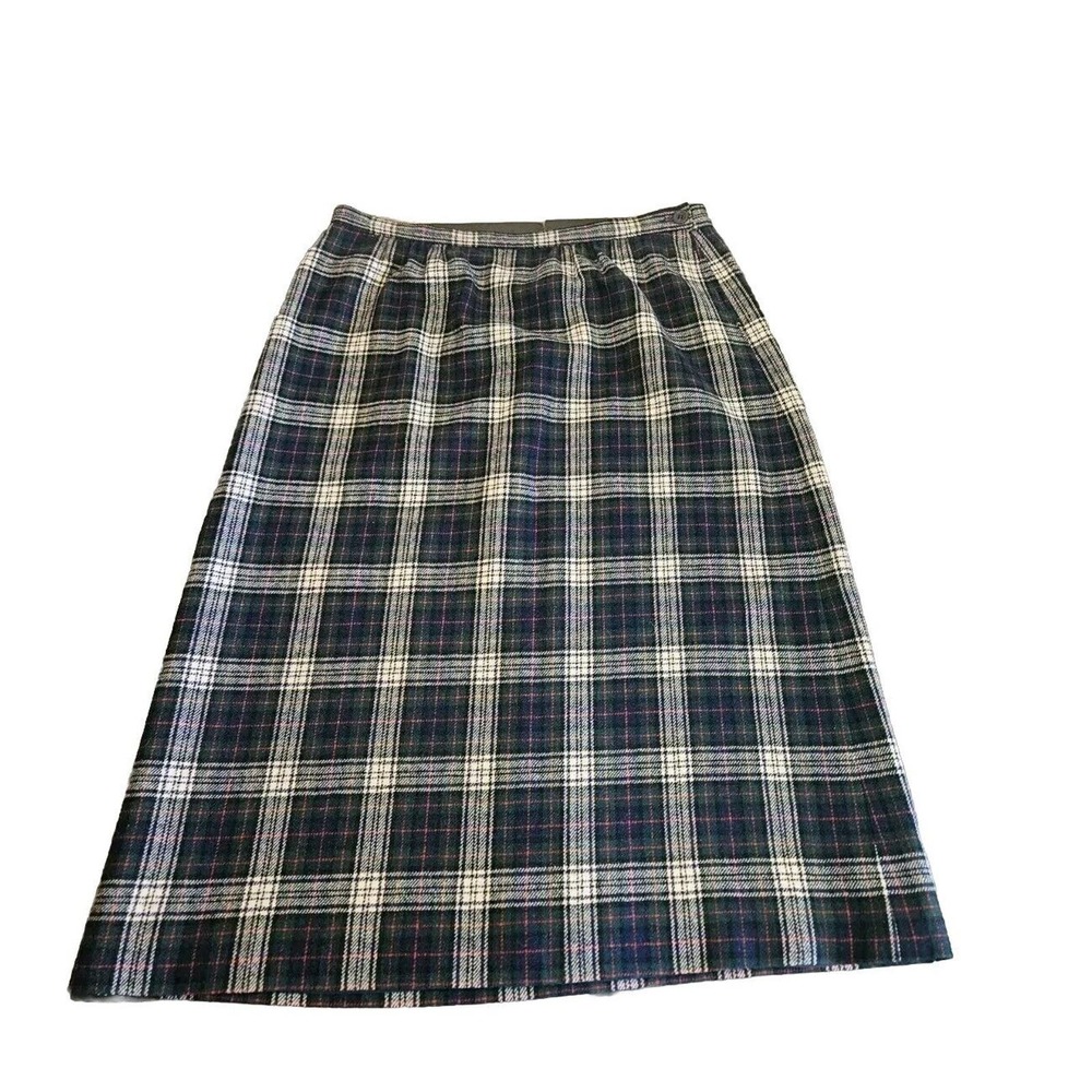 Pendleton Signature Size 12 Murray TARTAN Dress PLAID Virgin Wool Skirt USA